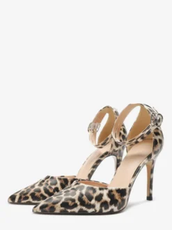 Escarpins noirs à talons hauts pour femmes bout pointu et bride cheville