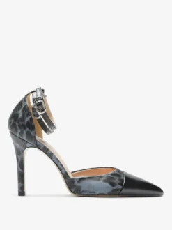 Escarpins noirs à talons hauts pour femmes bout pointu et bride cheville