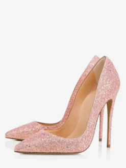 Escarpins à paillettes à bout pointu chaussures de soirée faciles à enfiler