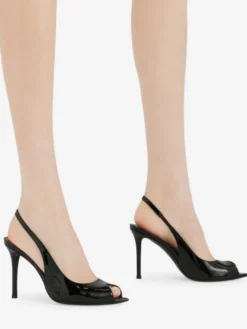 Escarpins Rouges À Talons Hauts Bout Ouvert À Bride Sexy Chaussures Femmes