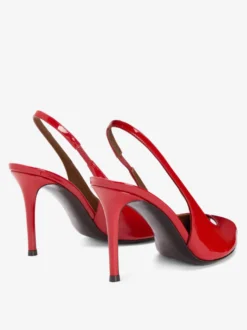 Escarpins Rouges À Talons Hauts Bout Ouvert À Bride Sexy Chaussures Femmes