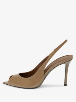 Escarpins Rouges À Talons Hauts Bout Ouvert À Bride Sexy Chaussures Femmes