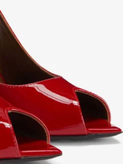 Escarpins Rouges À Talons Hauts Bout Ouvert À Bride Sexy Chaussures Femmes