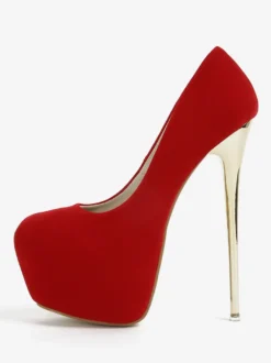 Escarpins sexy à bout amande pour femmes talon aiguille dessus en micro-daim