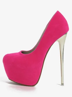 Escarpins sexy à bout amande pour femmes talon aiguille dessus en micro-daim