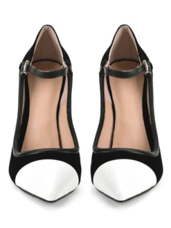 Escarpins à Talon Haut Femme 2026 Color-Block Pointu Escarpins Chic Sexy Talon Aiguille Escarpins Femmes