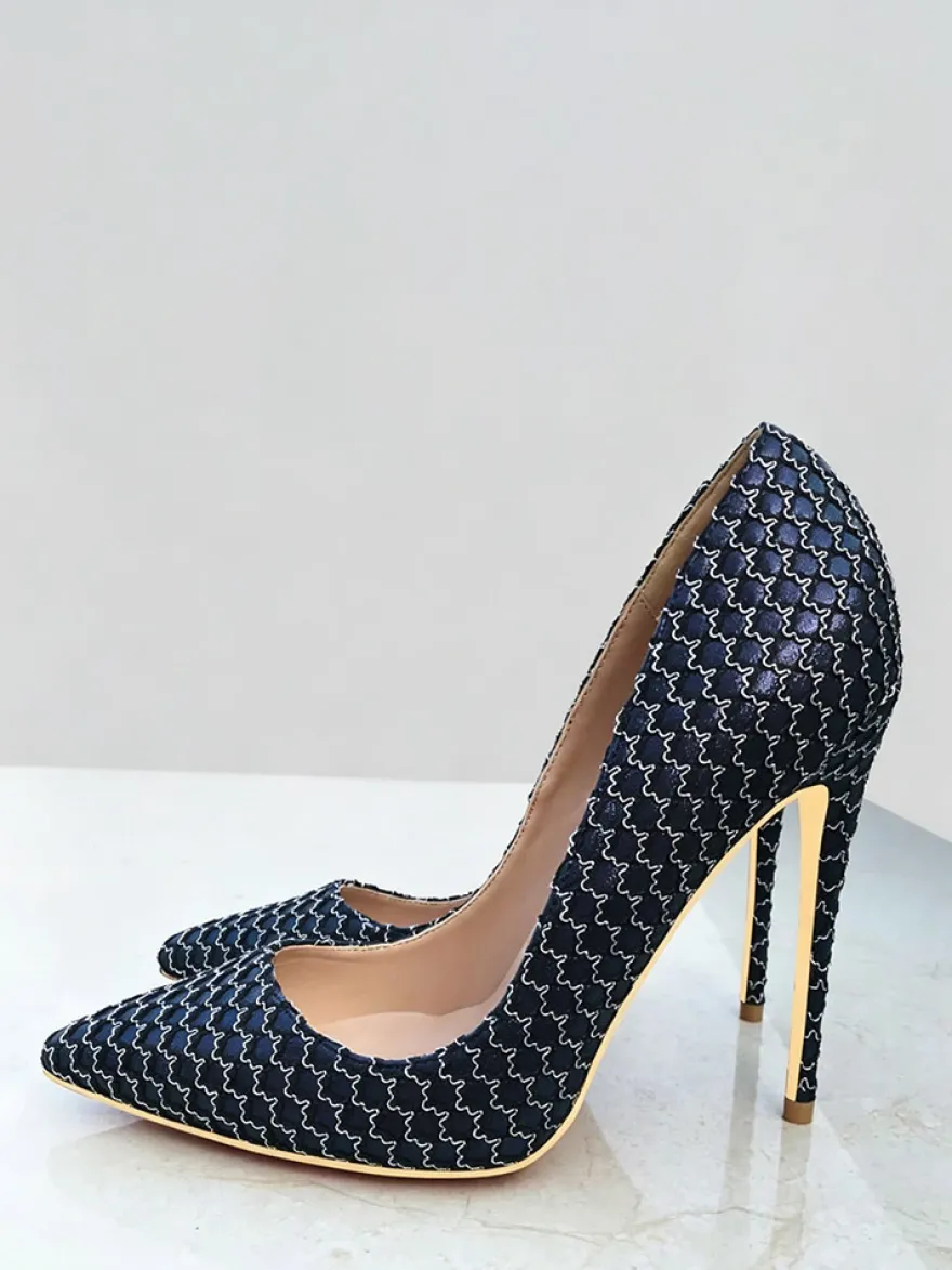 Escarpins à talons aiguilles imprimés bout pointu