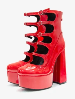 Escarpins à Talons Hauts avec Plateforme avec Bout Rond Unicolore