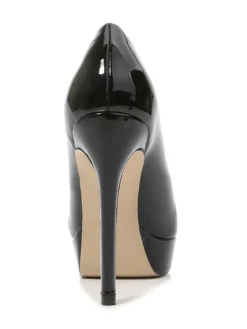 Escarpins à Talons Hauts avec Plateforme avec Bout Pointu en Cuir Synthétique Unicolore