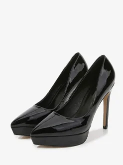 Escarpins à Talons Hauts avec Plateforme avec Bout Pointu en Cuir Synthétique Unicolore