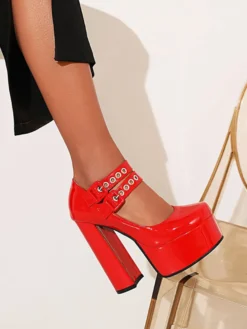 Escarpins à Talons Hauts avec Plateforme Imprimés avec Bout Rond