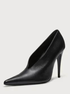 Escarpins à talons hauts bordeaux pour femmes bout pointu à enfiler