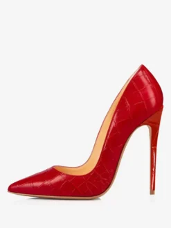 Escarpins À Talons Hauts Bout Pointu Sexy Femmes Motif Pierre Rouges À Enfiler