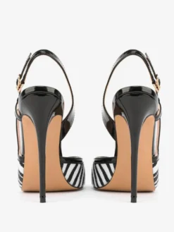 Escarpins À Talons Hauts Bout Pointu À Bride Pour Femmes Imprimé Zèbre