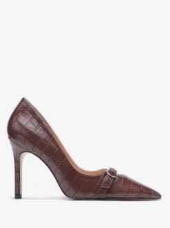 Escarpins à talons hauts grande taille bout pointu motif pierres à enfiler