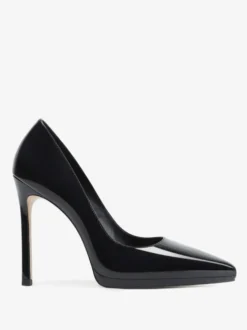 Escarpins à talons hauts noirs à bout pointu et à talons aiguilles pour femmes
