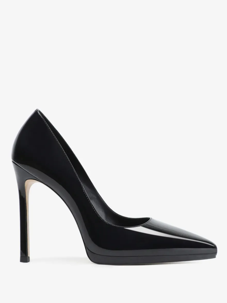 Escarpins à talons hauts noirs à bout pointu et à talons aiguilles pour femmes