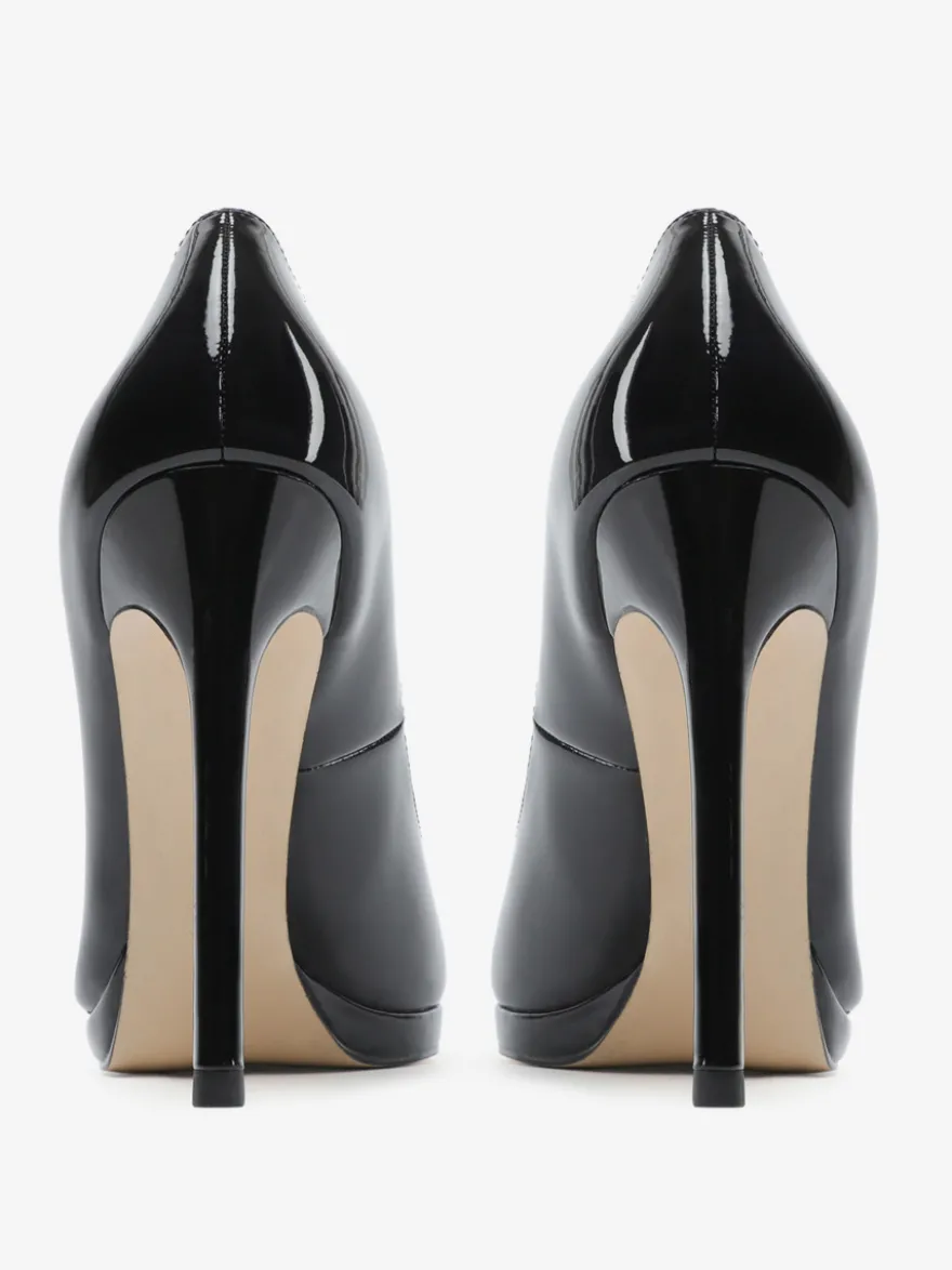 Escarpins à talons hauts noirs à bout pointu et à talons aiguilles pour femmes