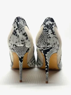 Escarpins à talons hauts pour femmes en daim patchwork à motif serpent à enfiler