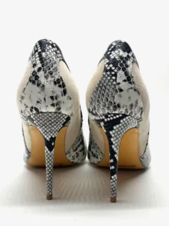 Escarpins à talons hauts pour femmes bout pointu en daim à motif serpent à enfiler
