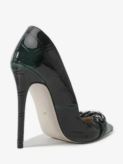 Escarpins à talons hauts pour femmes bout pointu détails métalliques chaussures habillées à enfiler