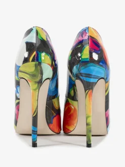 Escarpins à talons hauts pour femmes bout pointu à motifs à enfiler