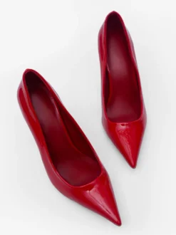 Escarpins à talons hauts rouges et bout pointu pour femmes