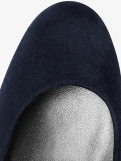 Escarpins À Talons Épais En Daim Femmes Plateforme Bout Rond