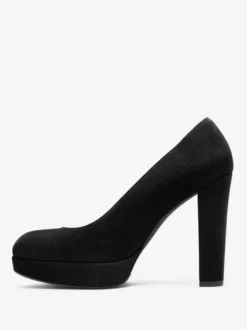 Escarpins À Talons Épais En Daim Femmes Plateforme Bout Rond