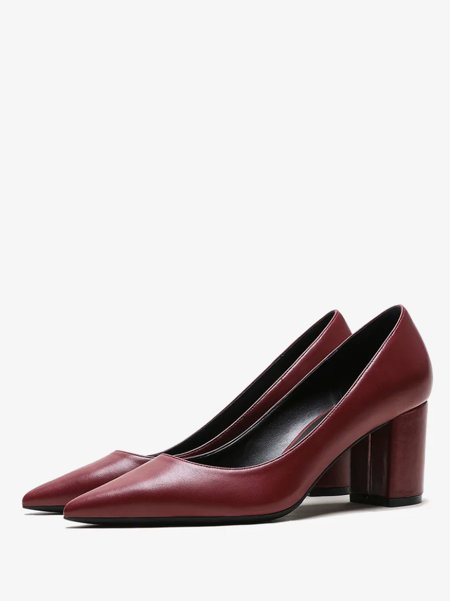 Escarpins à talons épais et bout pointu pour femmes