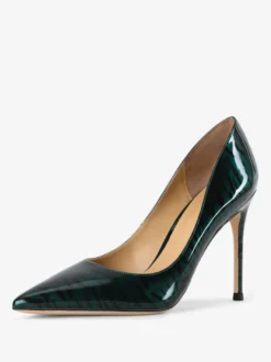 Escarpins Talons pour femmes sexy imprimé zèbre bout pointu talon aiguille en cuir verni