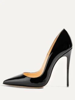 Escarpins à talons pour femmes Escarpins à enfiler Bout pointu Talon aiguille Cuir PU