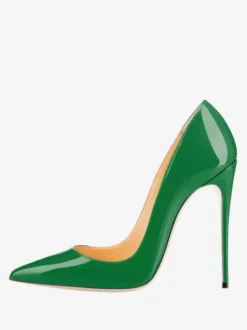Escarpins à talons pour femmes Escarpins à enfiler Bout pointu Talon aiguille Cuir PU