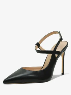 Escarpins Vernis Femmes À Talons Hauts À Bout Pointu Noirs