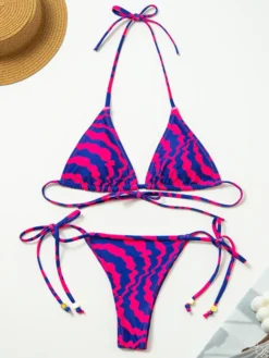 Femmes Bikini maillot de bain Royal violet taille basse été plage maillots de bain