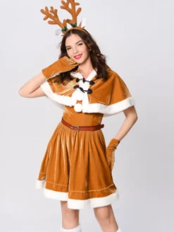 Femmes Ensemble De Noël Robe De Patineur Rouge Costumes Déguisements Noël