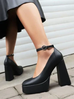 Femme Talons hauts Talon bottier Escarpins Cuir PU