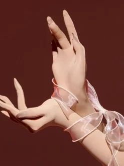 Gants blancs ultra-fins pour femmes gants soyeux et sexy