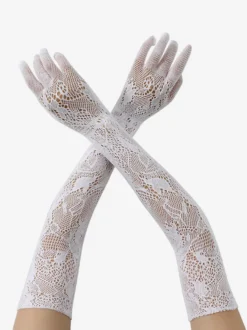 Gants de mariage blancs en cuir pour femmes longs gants de soirée d'opéra de mariée