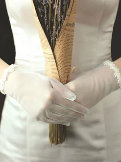 Gants de mariage Longueur du poignet Gants de mariée en tulle