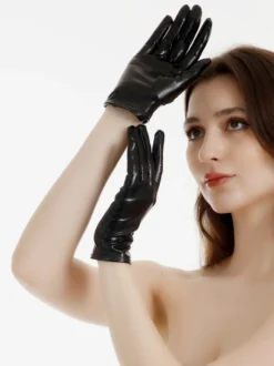 Gants en cuir blancs décontractés pour femmes au quotidien