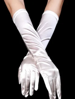 Gants en satin ivoire de mariage longueur de coude