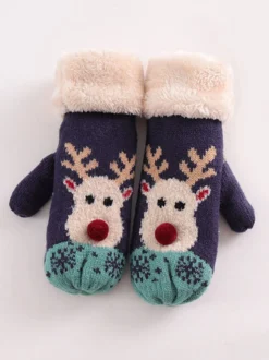 Gants Femme Motif Noël Cerf Cadeau Noël