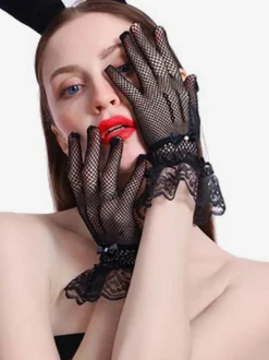 Gants Femme Strass En Dentelle