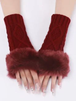 Gants Pour Femmes Mitaines Tricotés Chauds D'hiver Sans Doigts