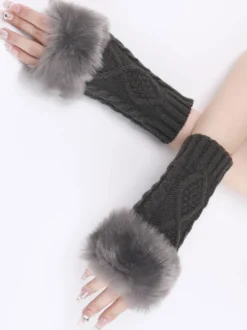 Gants Pour Femmes Mitaines Tricotés Chauds D'hiver Sans Doigts