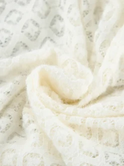 Gilet cardigan ajusté en maille ajourée avec manches évasées pour femme 2026