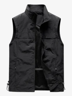Gilet de pêche classique d'extérieur pour hommes imperméable respirant multi-poches gilet décontracté