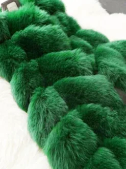 Gilet en fausse fourrure veste mi-longue d'hiver écologique sans manches pour femme 2026
