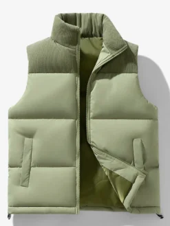 Gilet matelassé sans manches à col montant pour homme
